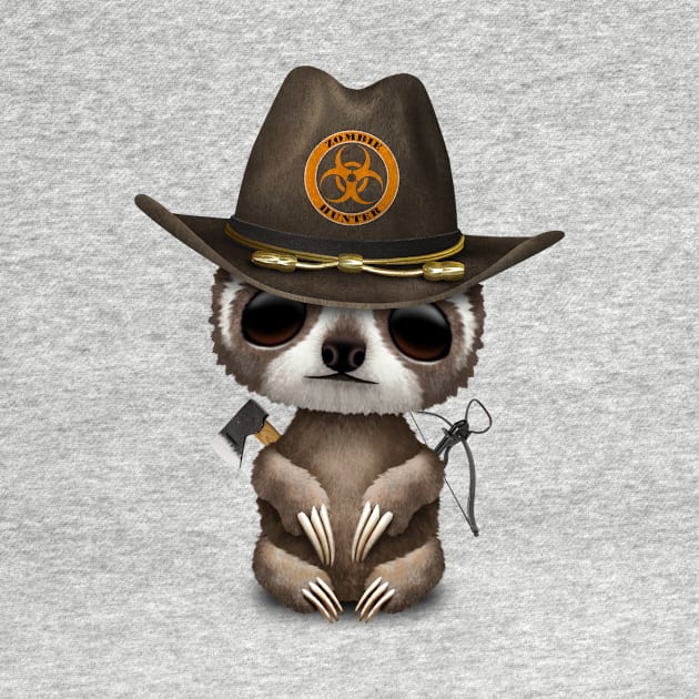 Baby Sloth Zombie Hunter by jeffbartels